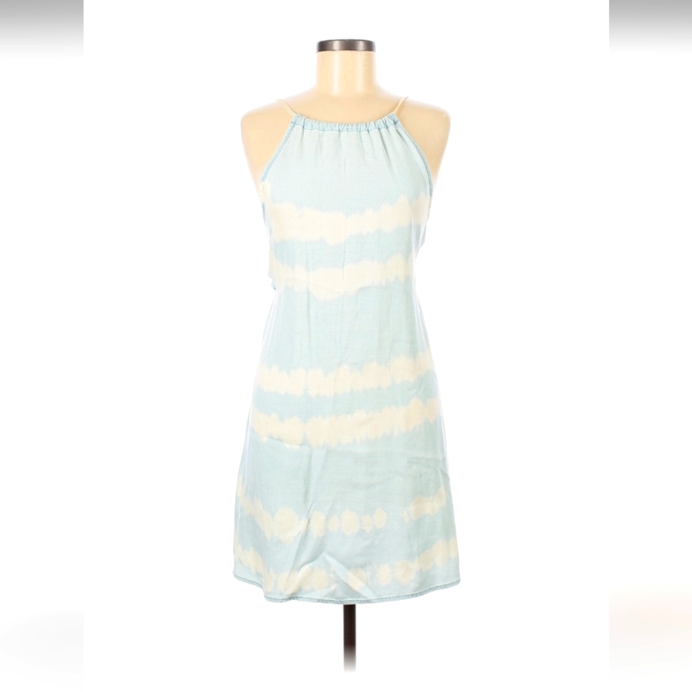 Cloth & Stone Sky Blue and White Tie Dye Halter Dress Size Small